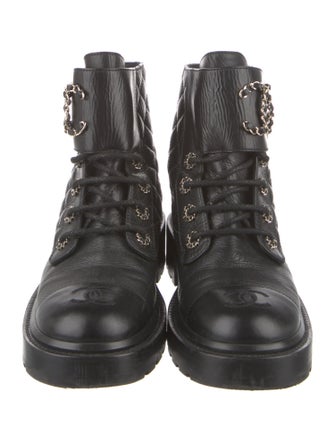 Chanel 2020 Interlocking CC Logo Combat Boots