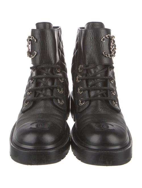 Chanel 2020 Interlocking CC Logo Combat Boots