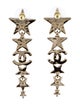 Chanel 2023 Strass CC Star Drop Earrings