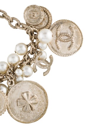 Chanel Faux Pearl 100th Anniversary Charm Bracelet