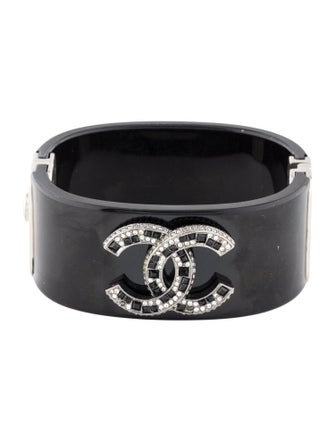 Chanel Strass & Resin CC Cuff Bracelet