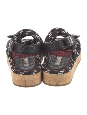 Chanel Interlocking CC Logo Leather Sandals