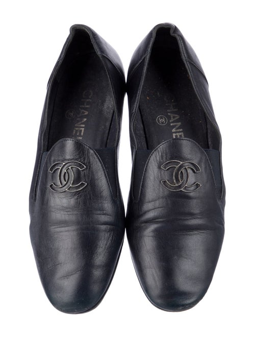Chanel Interlocking CC Logo Leather Loafers