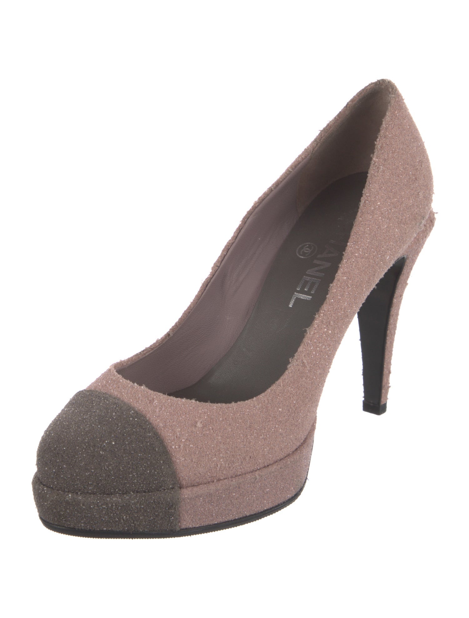 Chanel Interlocking CC Logo Glitter Accents Pumps