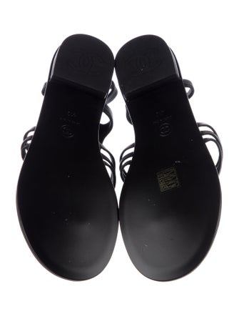 Chanel 2023 Interlocking CC Logo T-Strap Sandals