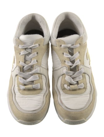 Chanel Interlocking CC Logo Suede Sneakers