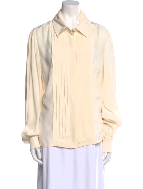 Chanel 2017 Silk Button-Up Top
