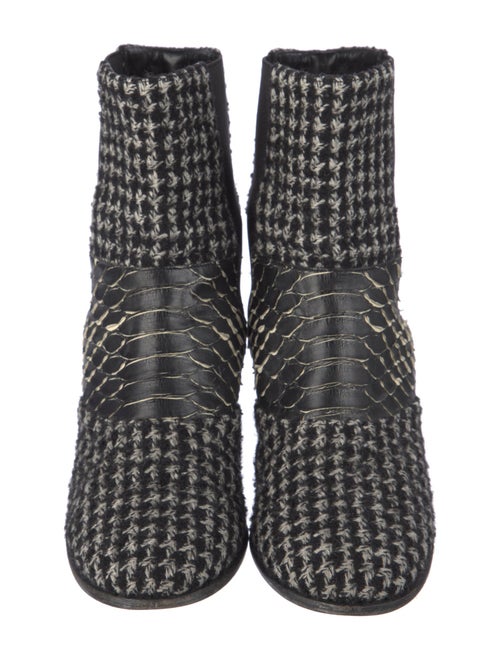 Chanel Interlocking CC Logo Tweed Chelsea Boots