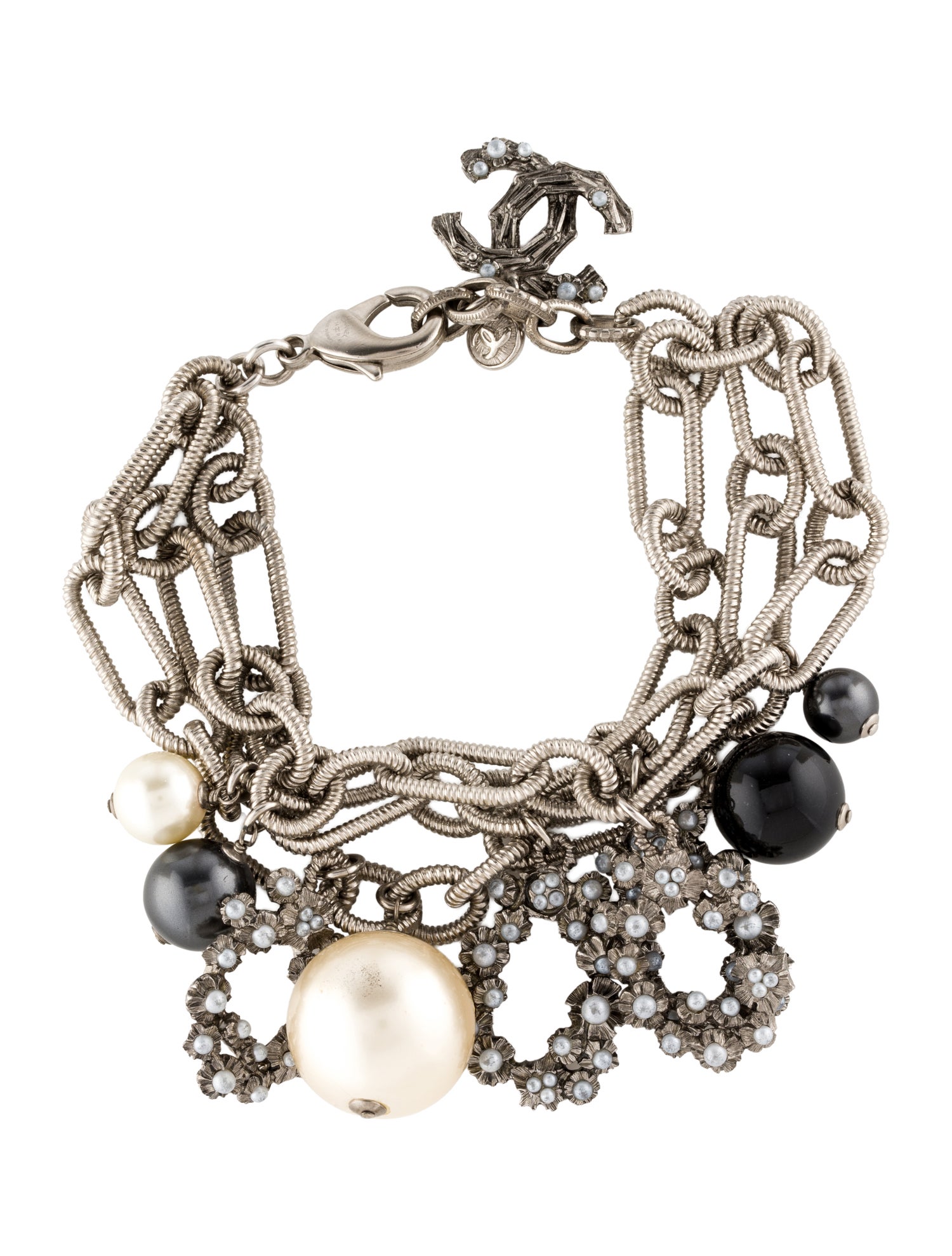 Chanel Faux Pearl 'COCO' Charm Bracelet