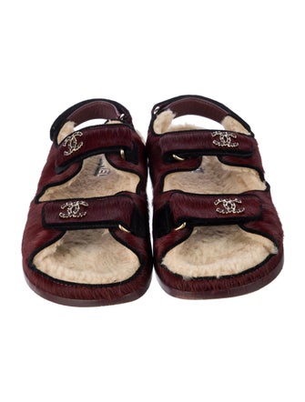 Chanel 2022 Interlocking CC Logo Slingback Sandals