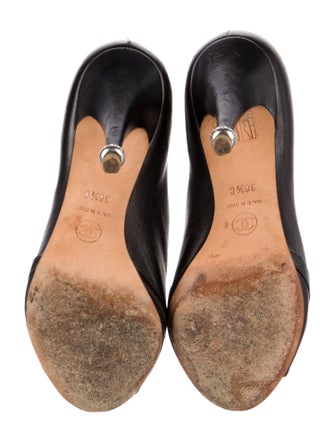 Chanel Interlocking CC Logo Leather Lace-Up Boots