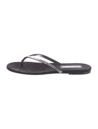 Chanel 2025 Interlocking CC Logo Flip Flops