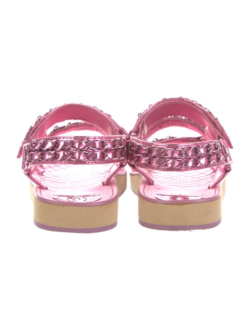 Chanel Interlocking CC Logo Leather Sandals