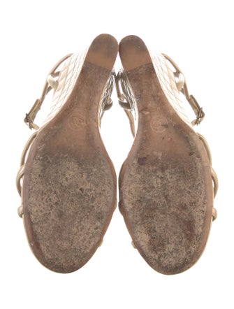 Chanel Interlocking CC Logo Patent Leather Sandals