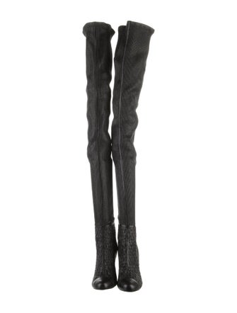 Chanel Interlocking CC Logo Leather Sock Boots