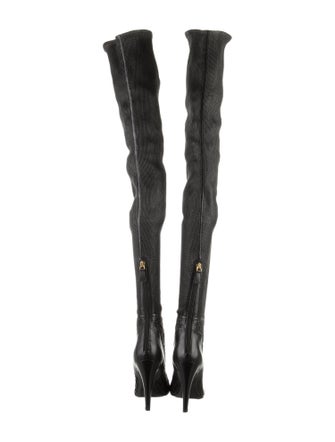 Chanel Interlocking CC Logo Leather Sock Boots