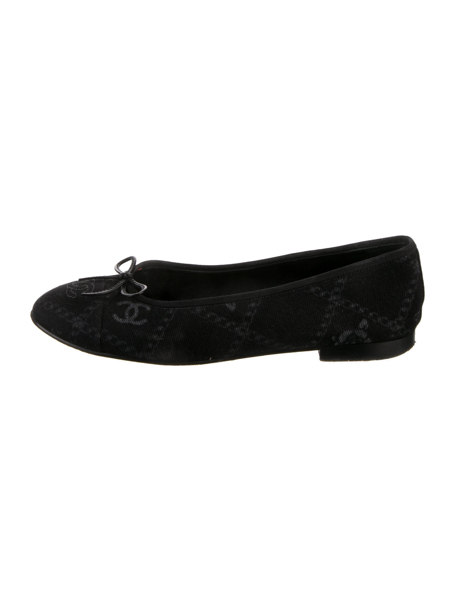 Chanel Interlocking CC Logo Canvas Ballet Flats