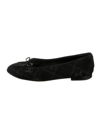 Chanel Interlocking CC Logo Canvas Ballet Flats
