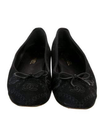 Chanel Interlocking CC Logo Canvas Ballet Flats