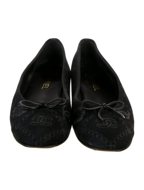 Chanel Interlocking CC Logo Canvas Ballet Flats