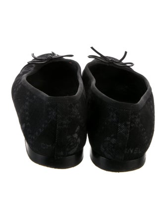Chanel Interlocking CC Logo Canvas Ballet Flats