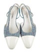 Chanel Interlocking CC Logo Tweed Slingback Flats