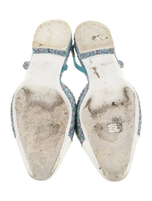 Chanel Interlocking CC Logo Tweed Slingback Flats