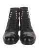Chanel Interlocking CC Logo Leather Combat Boots