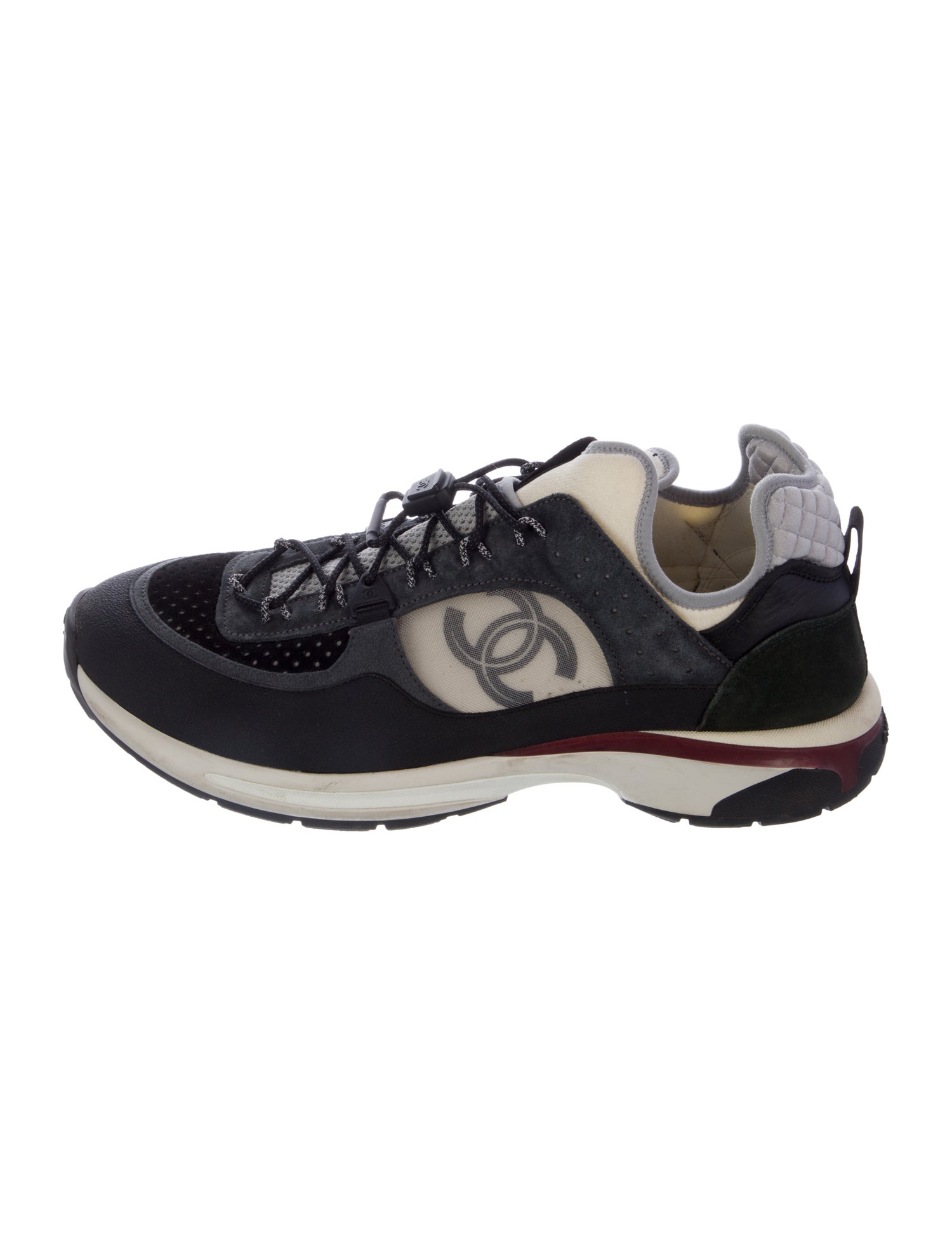 Chanel Interlocking CC Logo Leather Athletic Sneakers