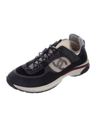 Chanel Interlocking CC Logo Leather Athletic Sneakers