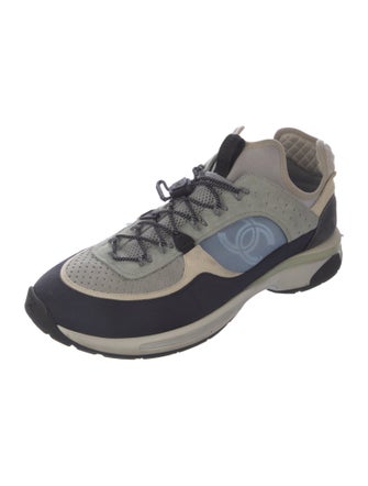 Chanel Interlocking CC Logo Suede Sneakers