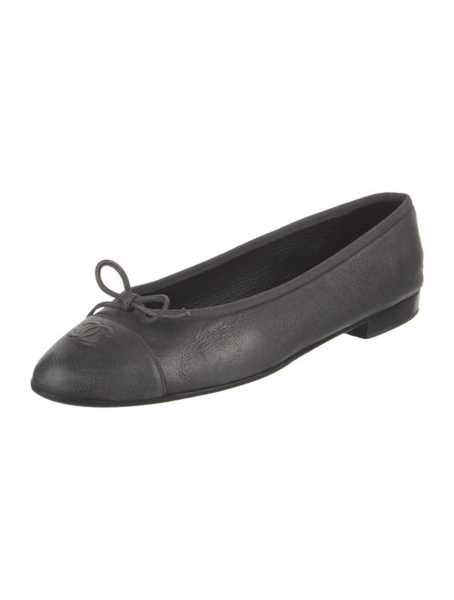 Chanel Interlocking CC Logo Leather Ballet Flats
