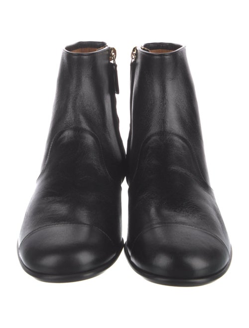 Chanel Interlocking CC Logo Leather Chelsea Boots