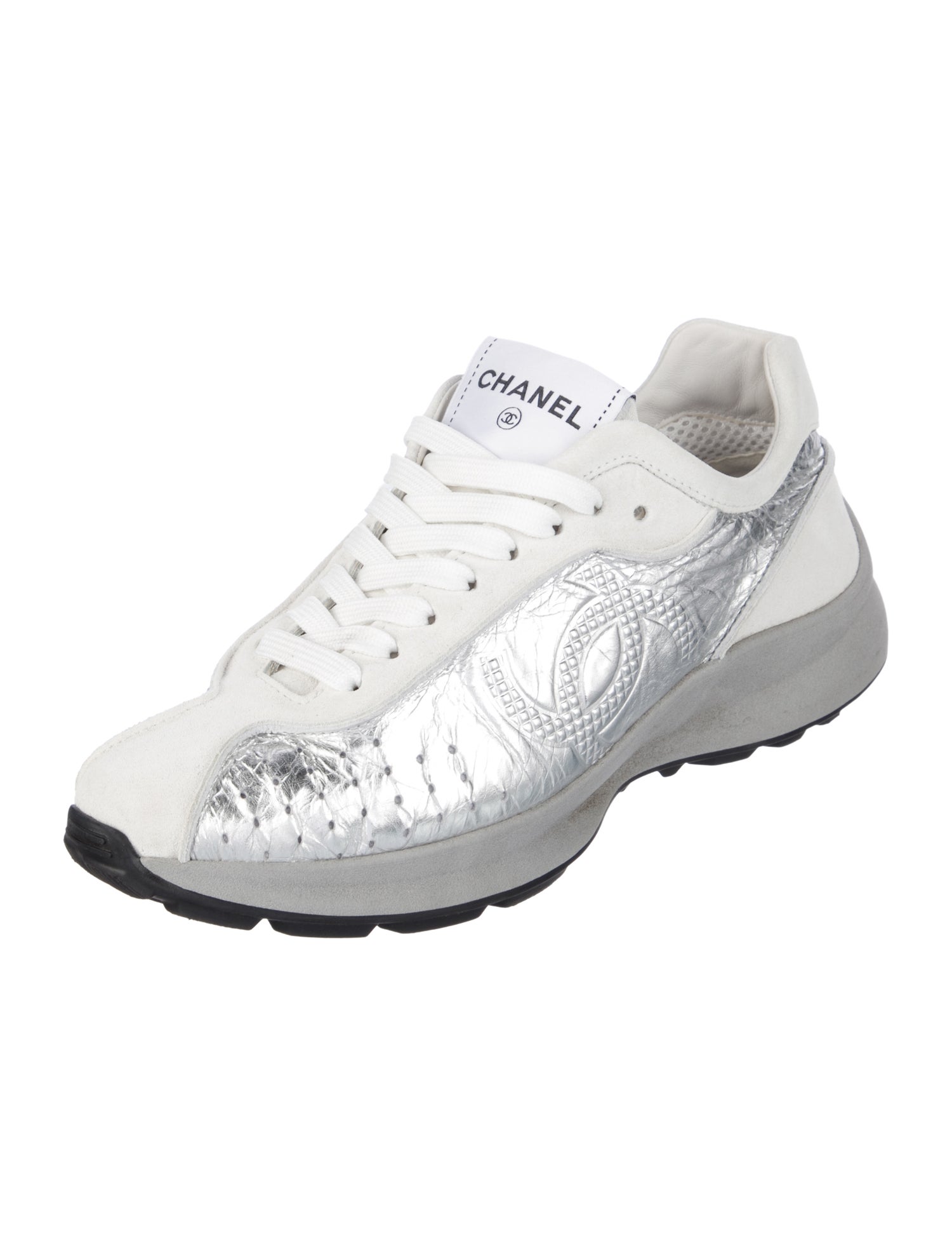Chanel Interlocking CC Logo Calfskin Sneakers