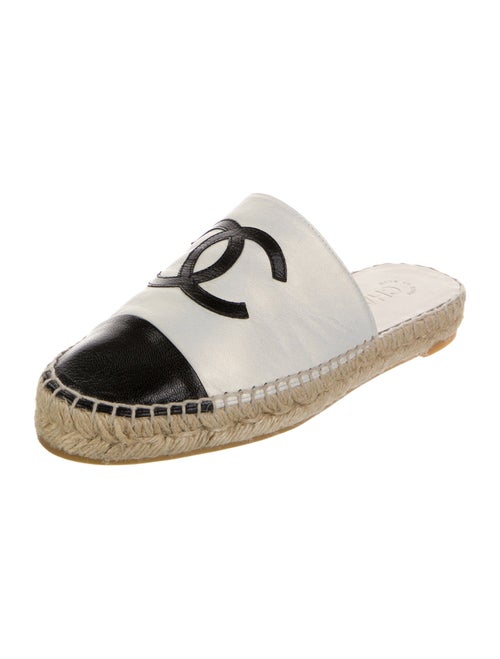 Chanel Interlocking CC Logo Leather Espadrilles