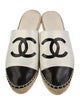 Chanel Interlocking CC Logo Leather Espadrilles