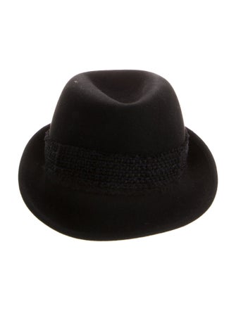 Chanel Tweed-Trimmed CC Fedora