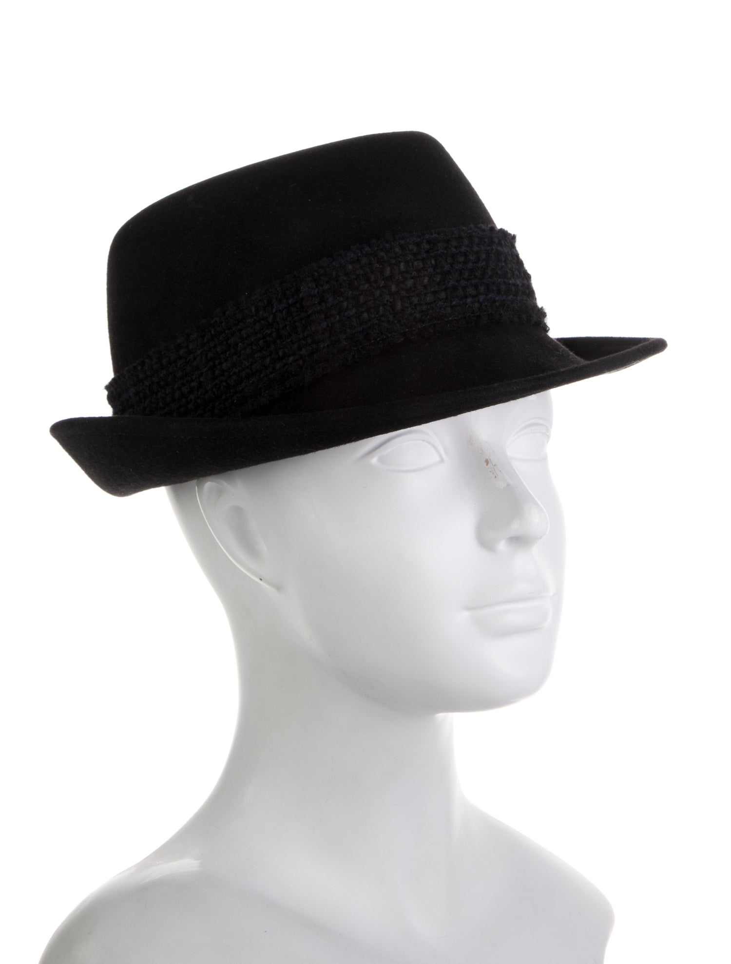 Chanel Tweed-Trimmed CC Fedora