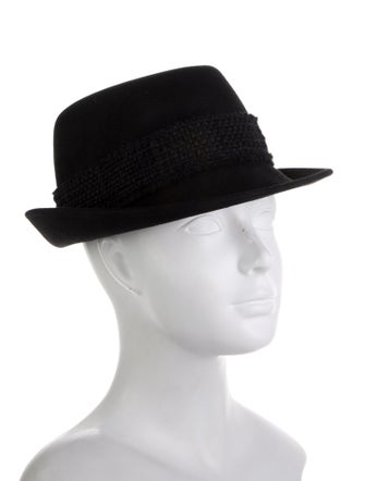Chanel Tweed-Trimmed CC Fedora