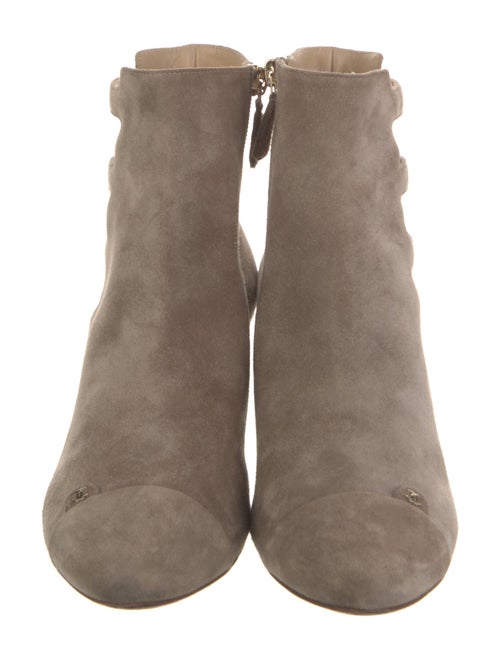 Chanel Interlocking CC Logo Suede Chelsea Boots
