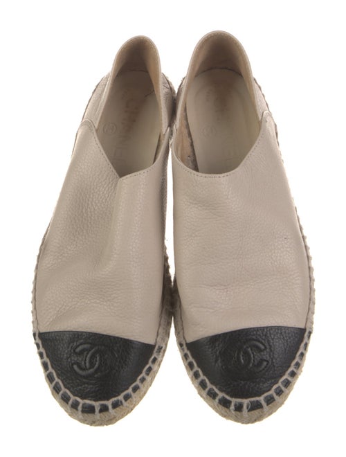 Chanel Interlocking CC Logo Leather Espadrilles