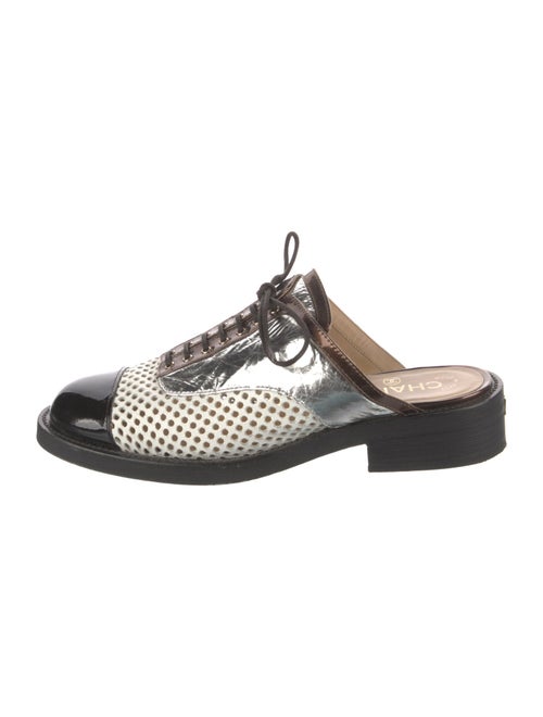 Chanel Interlocking CC Logo Leather Mules