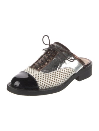 Chanel Interlocking CC Logo Leather Mules