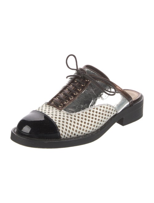 Chanel Interlocking CC Logo Leather Mules