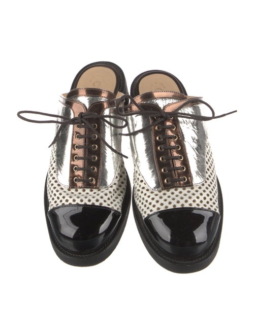 Chanel Interlocking CC Logo Leather Mules