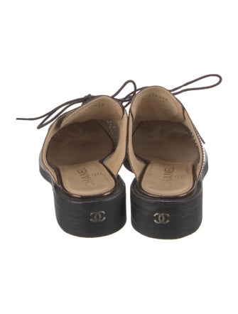 Chanel Interlocking CC Logo Leather Mules