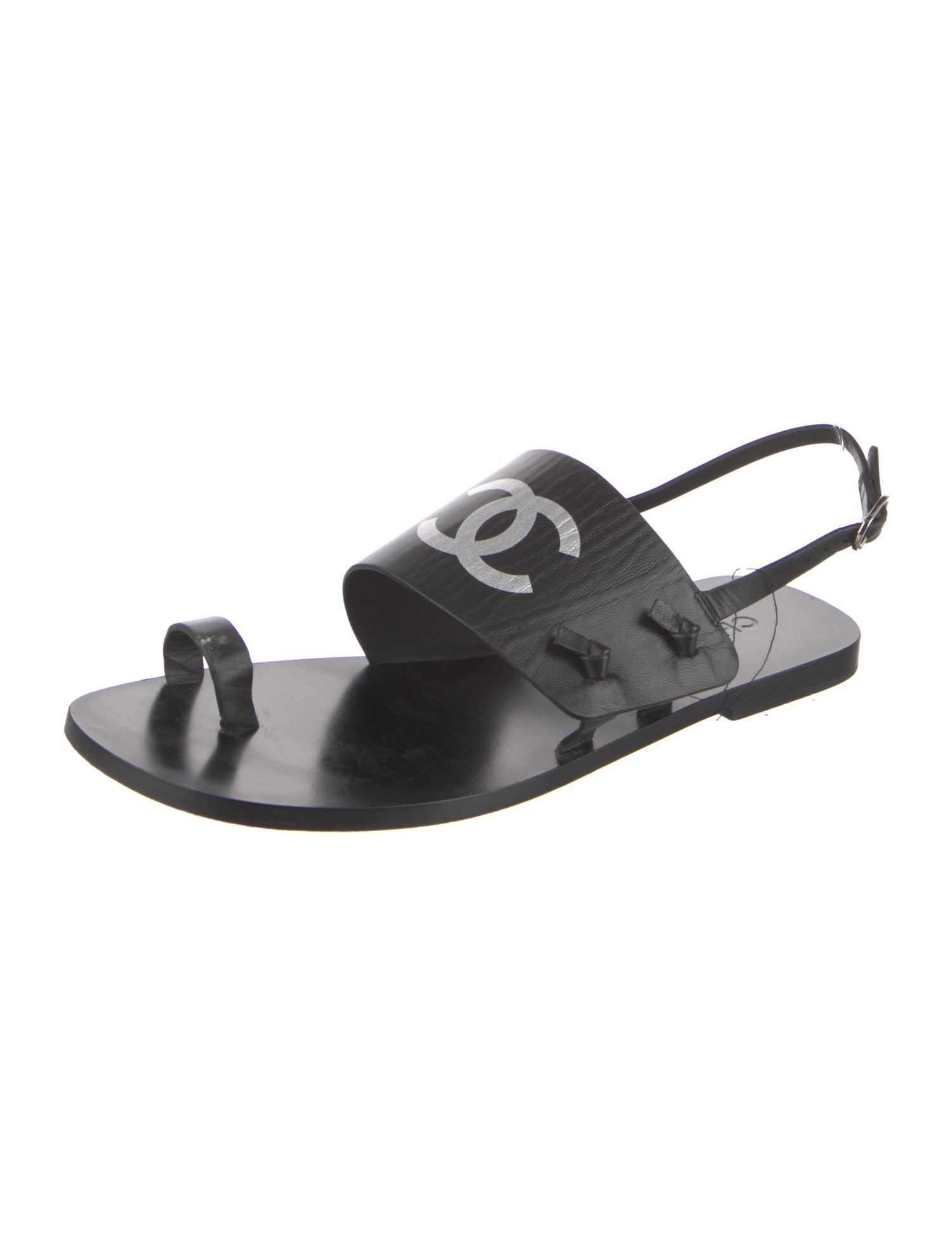 Chanel 2021 Interlocking CC Logo Slingback Sandals