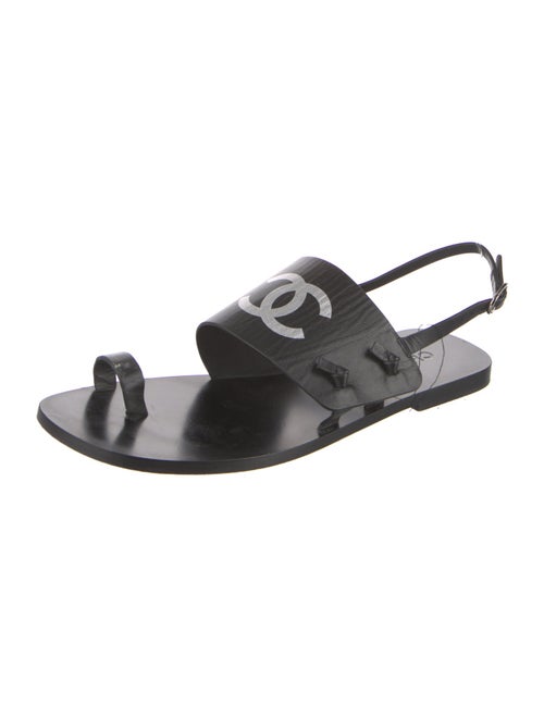 Chanel 2021 Interlocking CC Logo Slingback Sandals