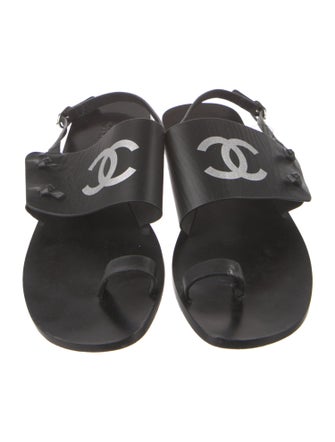 Chanel 2021 Interlocking CC Logo Slingback Sandals