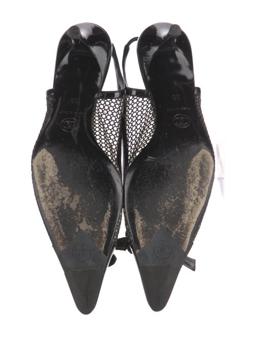 Chanel Interlocking CC Logo Patent Leather Slingback Pumps